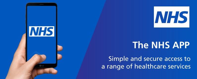 Phone showing NHS App