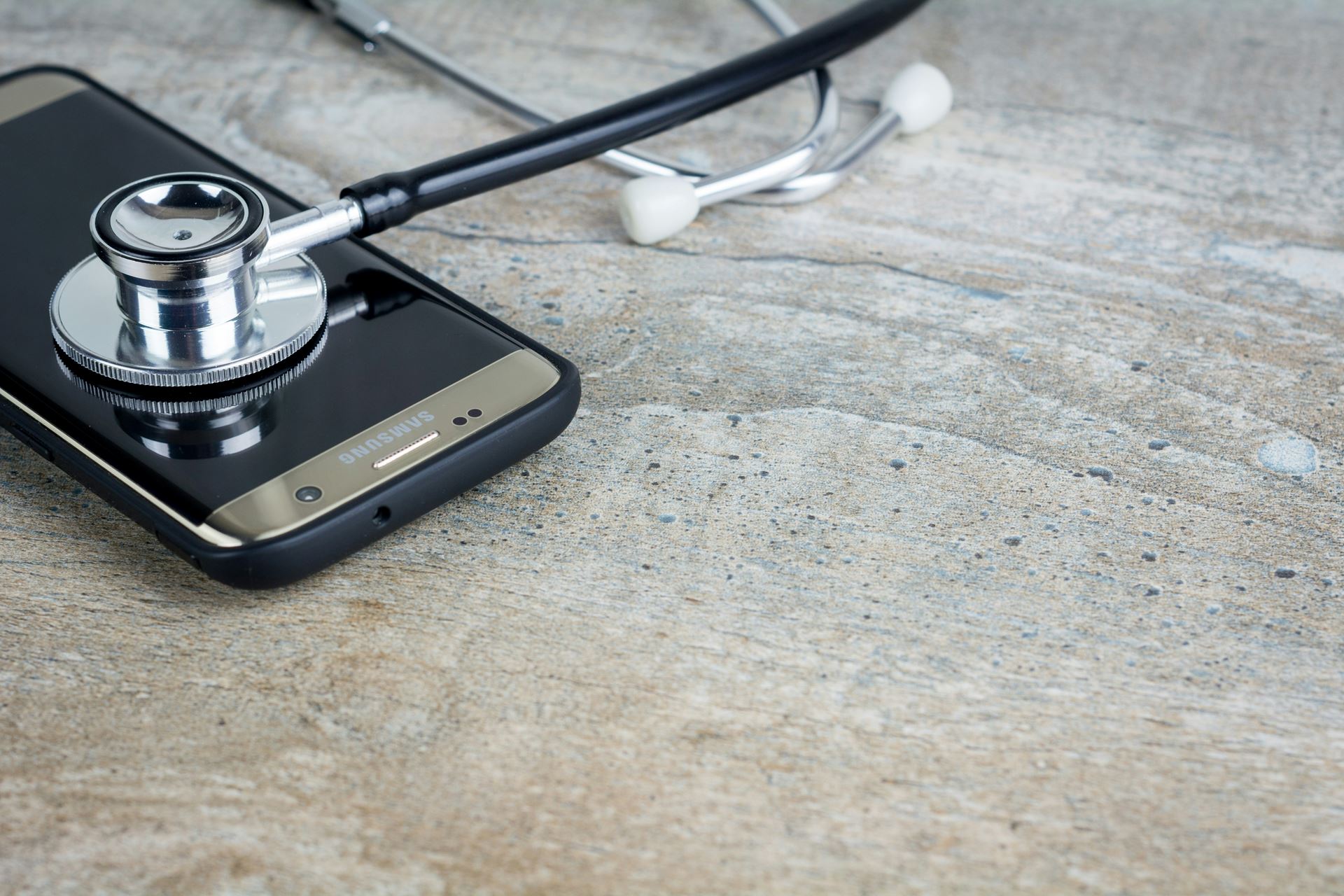 stethoscope on phone